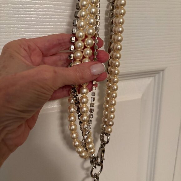 Faux Pearl and Rhinestone Adjustable Belt - Picture 11 of 13